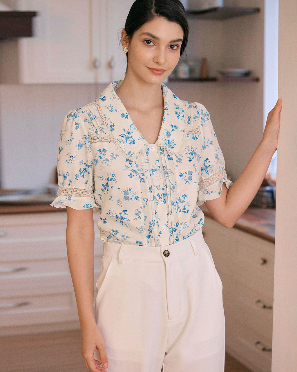 Élodie™ - Blouse Florale Élégante
