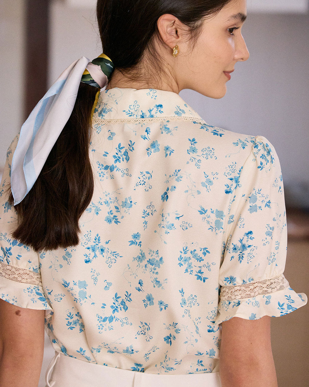 Élodie™ - Blouse Florale Élégante
