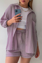 Seran Ligne | ensemble boutonné chemise-short