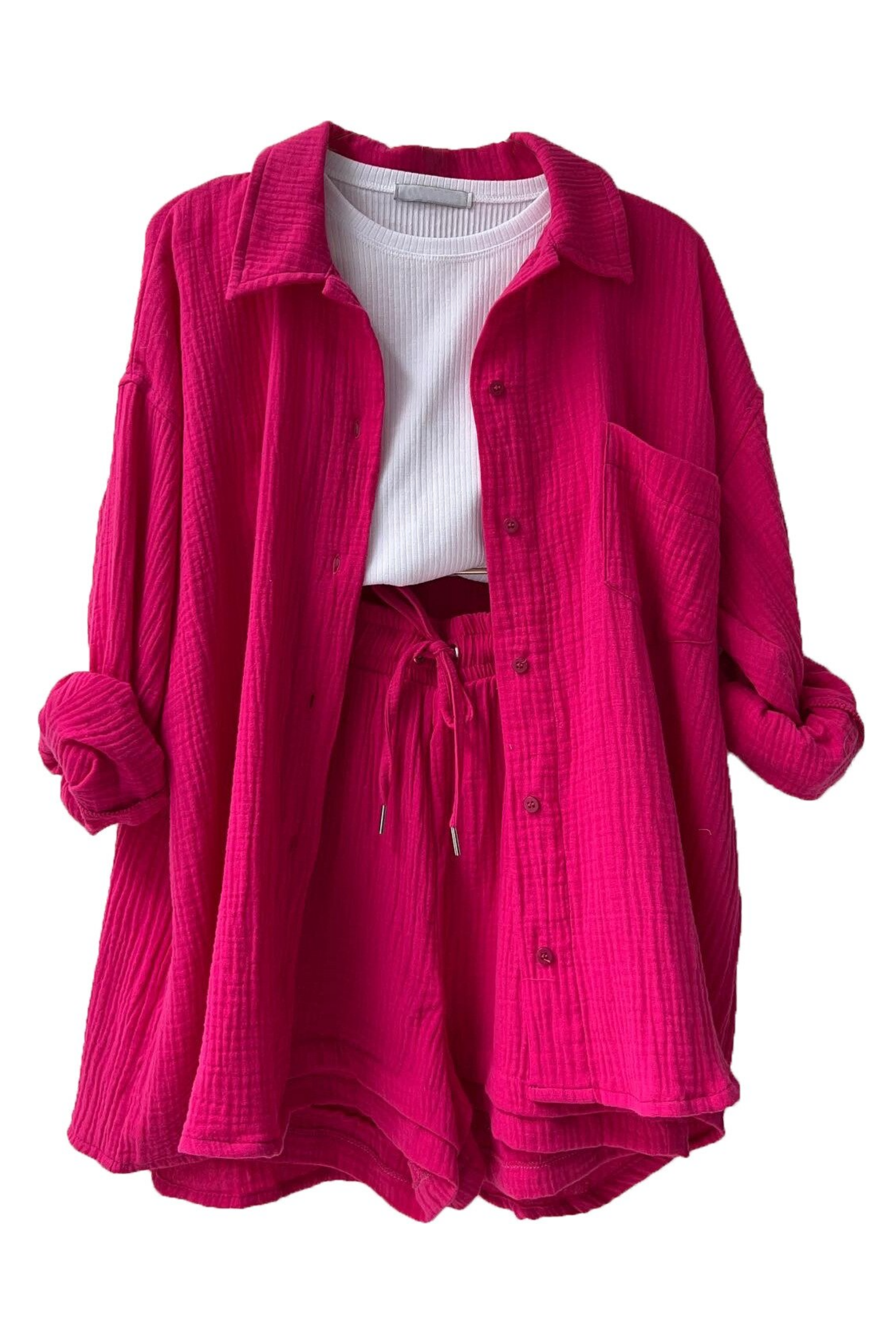 Seran Ligne | ensemble boutonné chemise-short