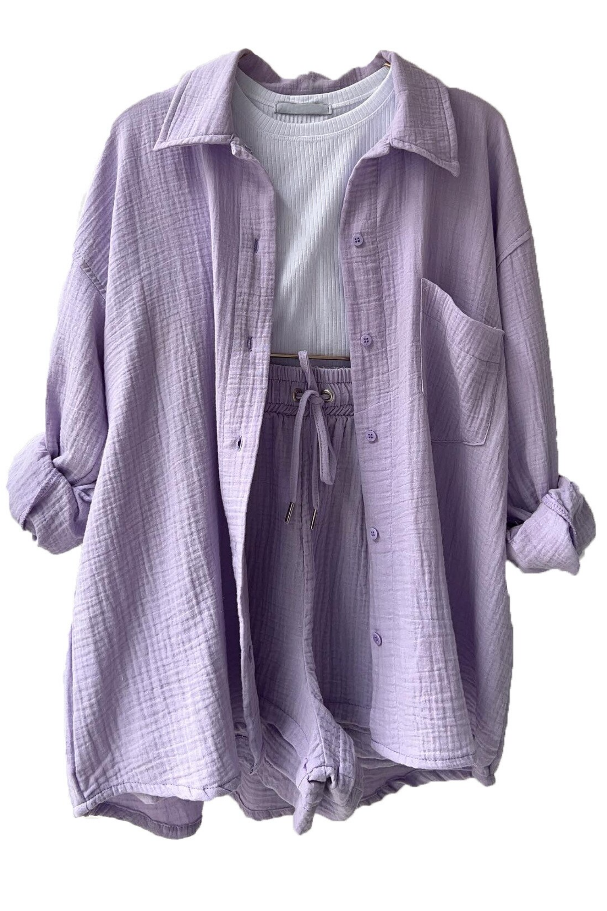 Seran Ligne | ensemble boutonné chemise-short