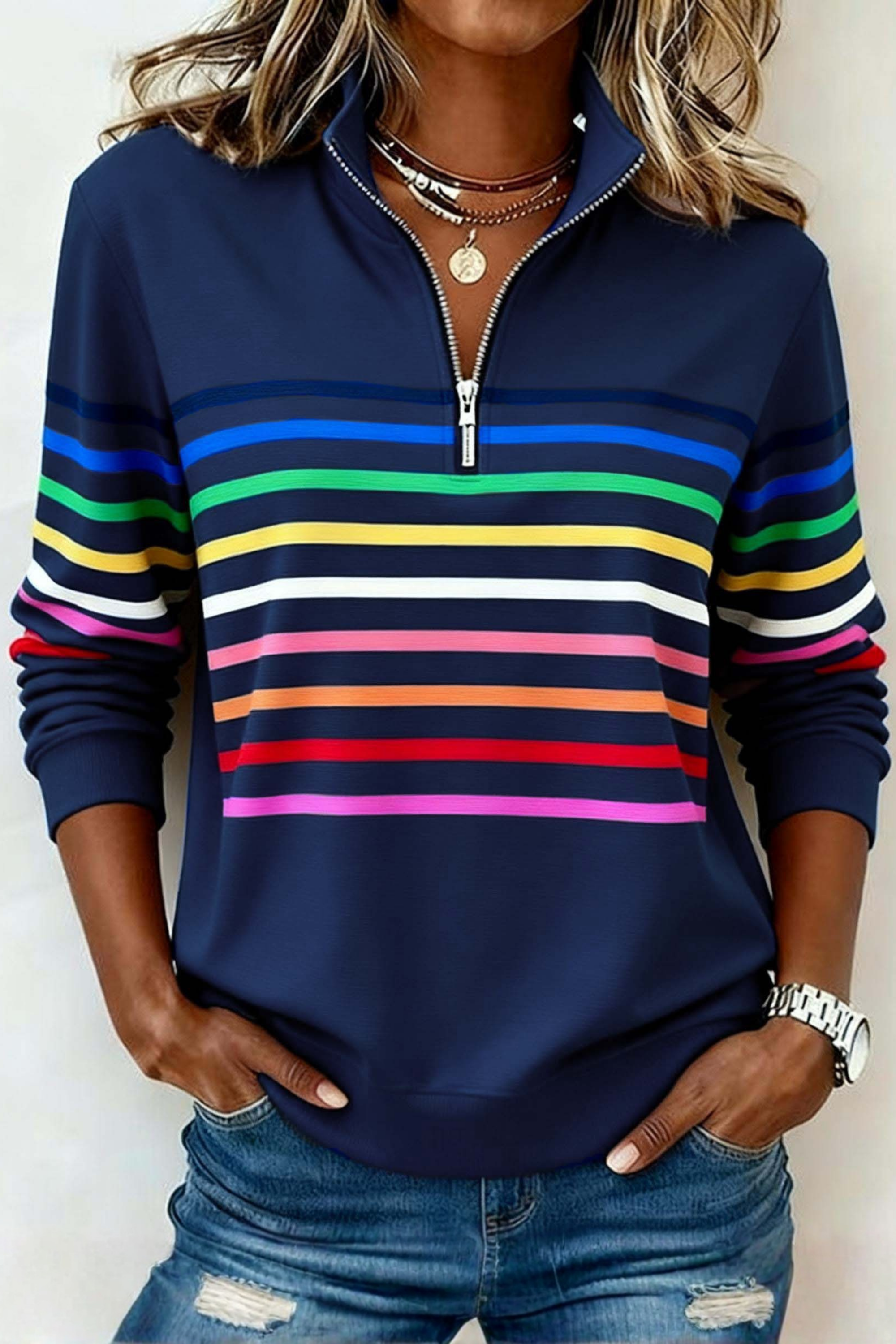 Marie | Pull en maille à rayures