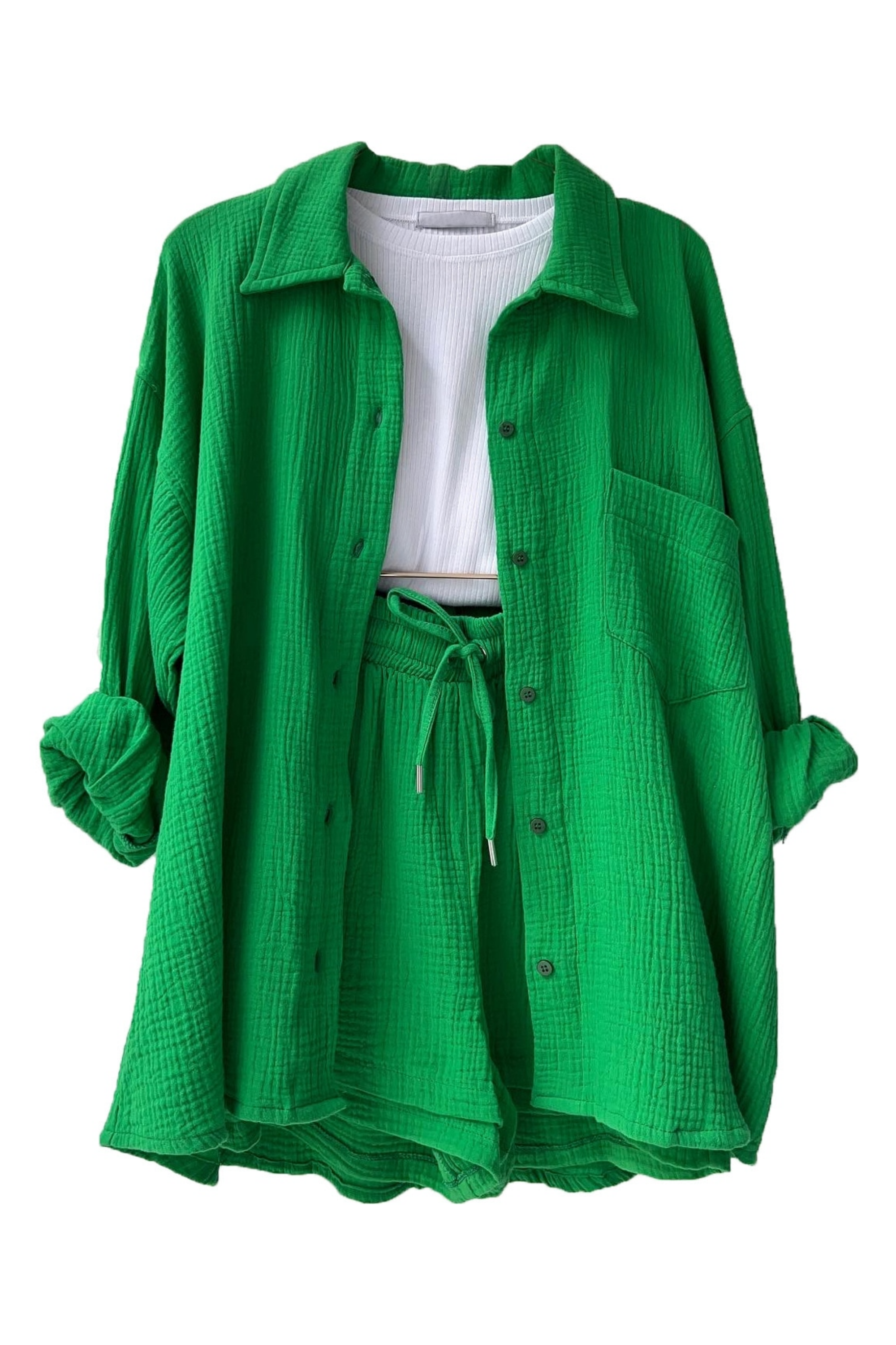 Seran Ligne | ensemble boutonné chemise-short
