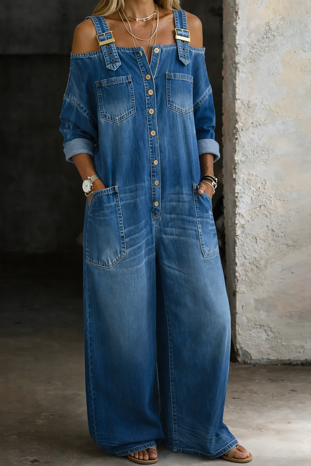 Maëlle™ - Combinaison Denim Élégante