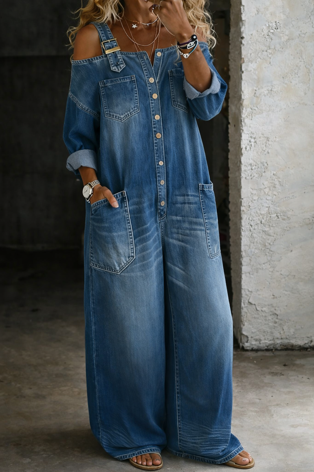 Maëlle™ - Combinaison Denim Élégante