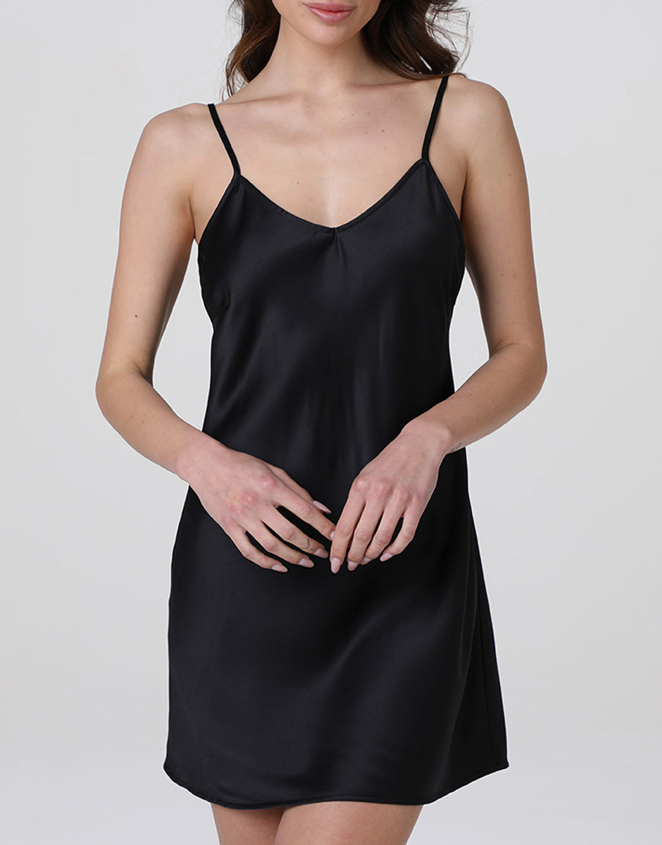 Élodie™ - Nuisette en satin noir