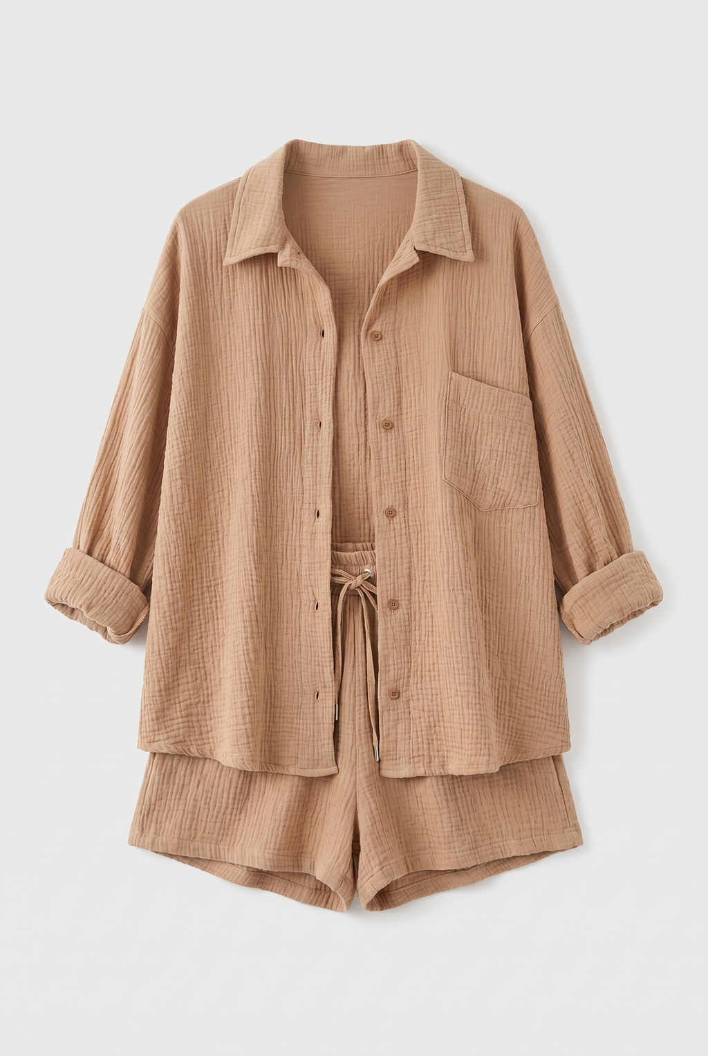 Seran Ligne | ensemble boutonné chemise-short