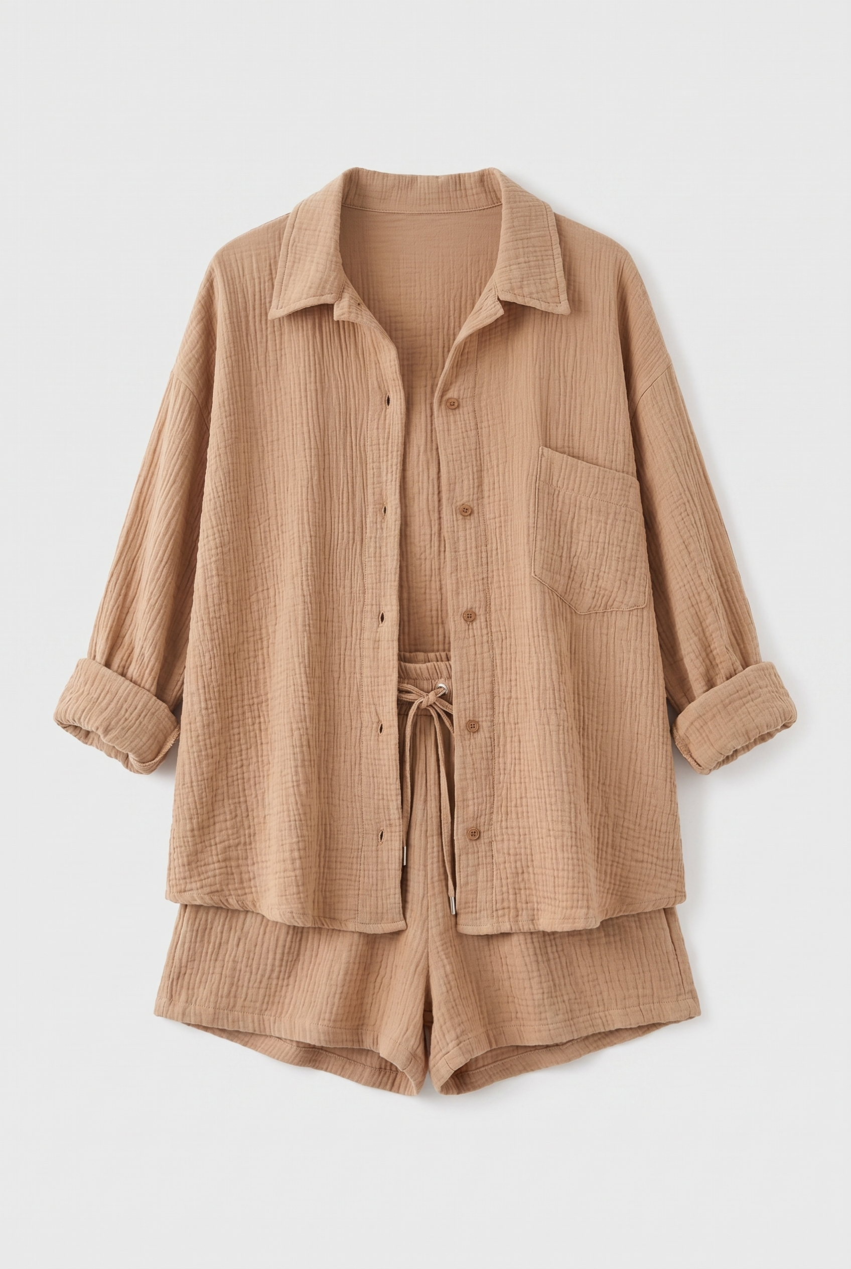 Seran Ligne | ensemble boutonné chemise-short
