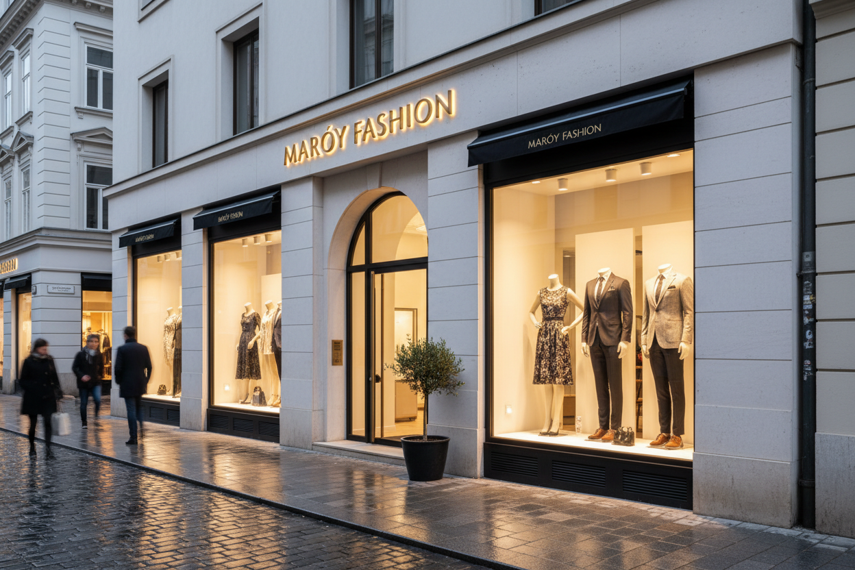 ik wil een fashion foto van een winkel met de naam Maróy Fashion