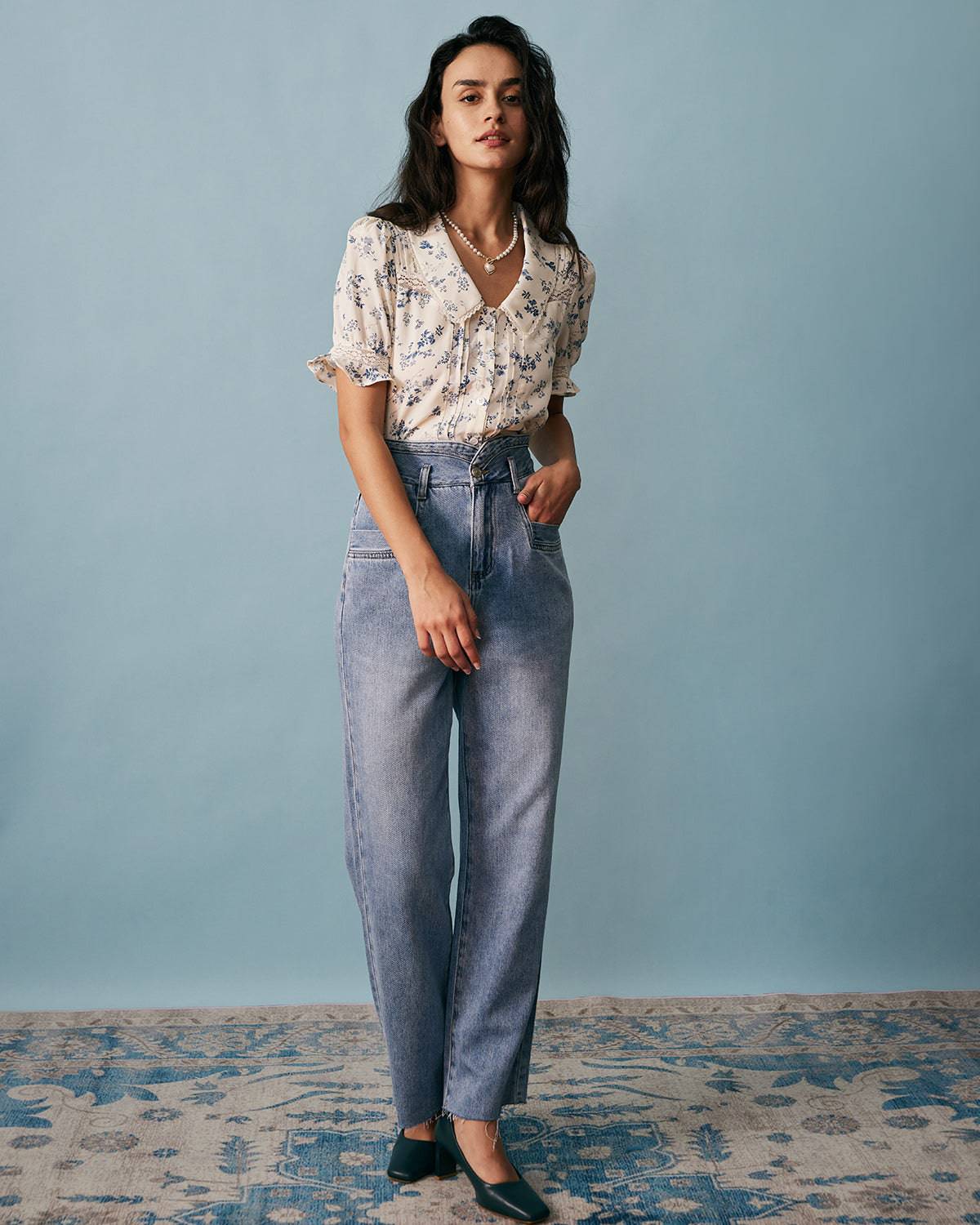 Élodie™ - Blouse Florale Élégante