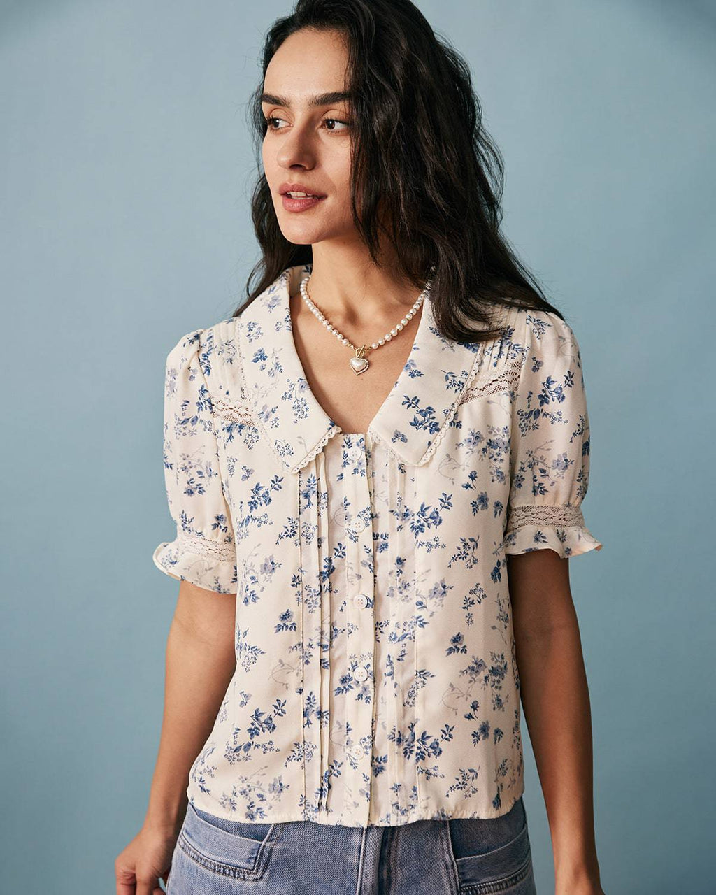 Élodie™ - Blouse Florale Élégante