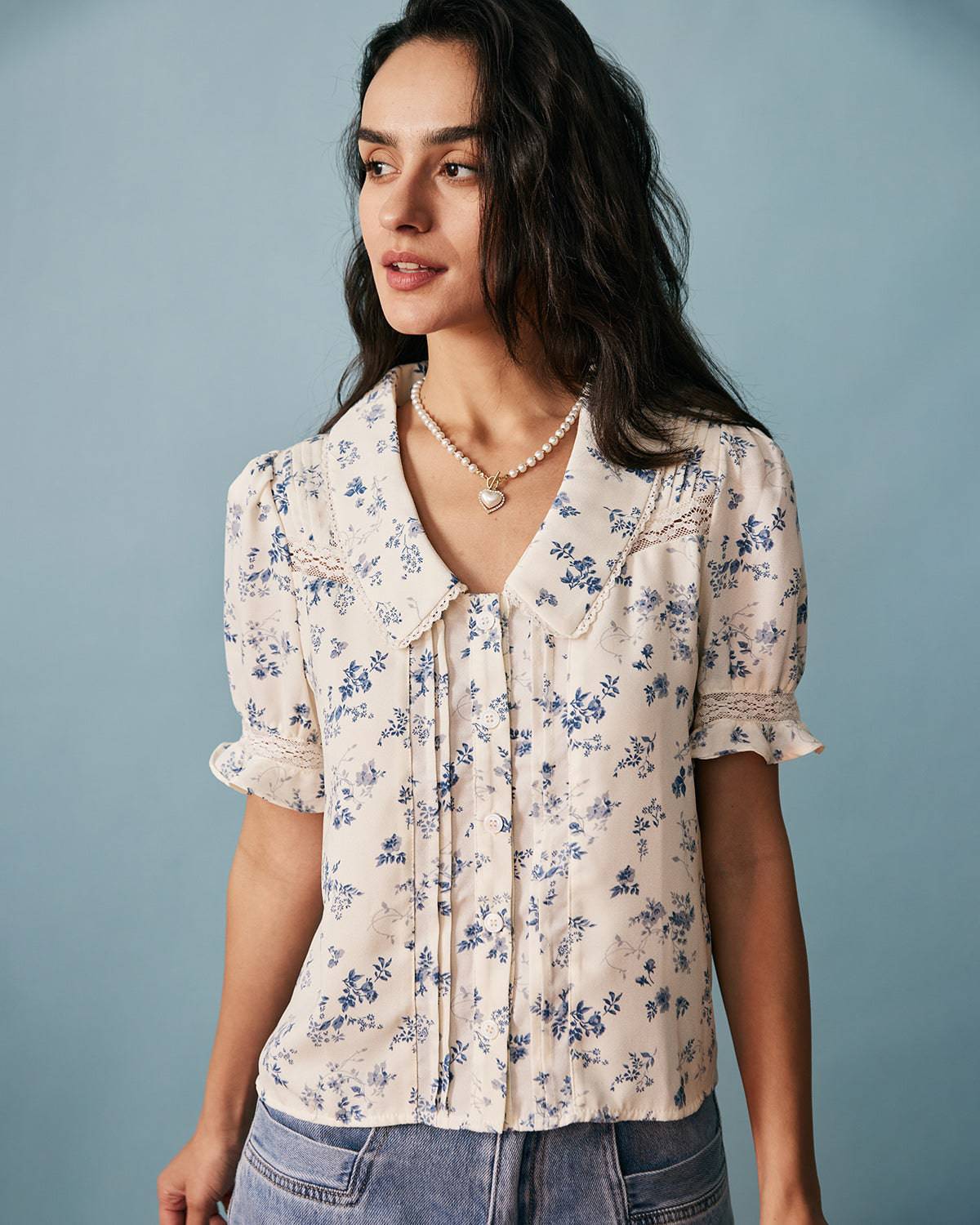 Élodie™ - Blouse Florale Élégante