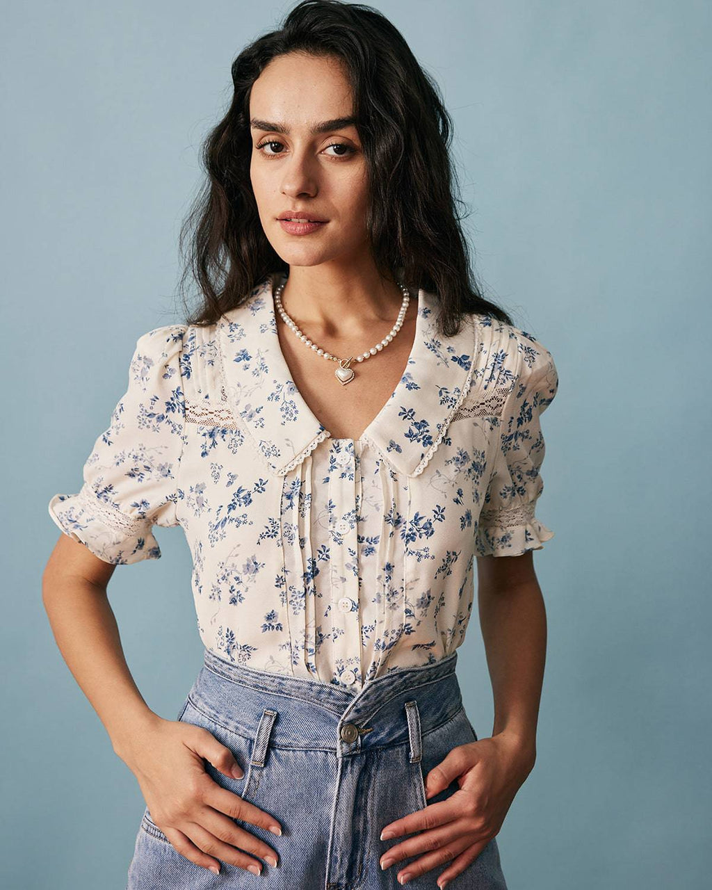 Élodie™ - Blouse Florale Élégante